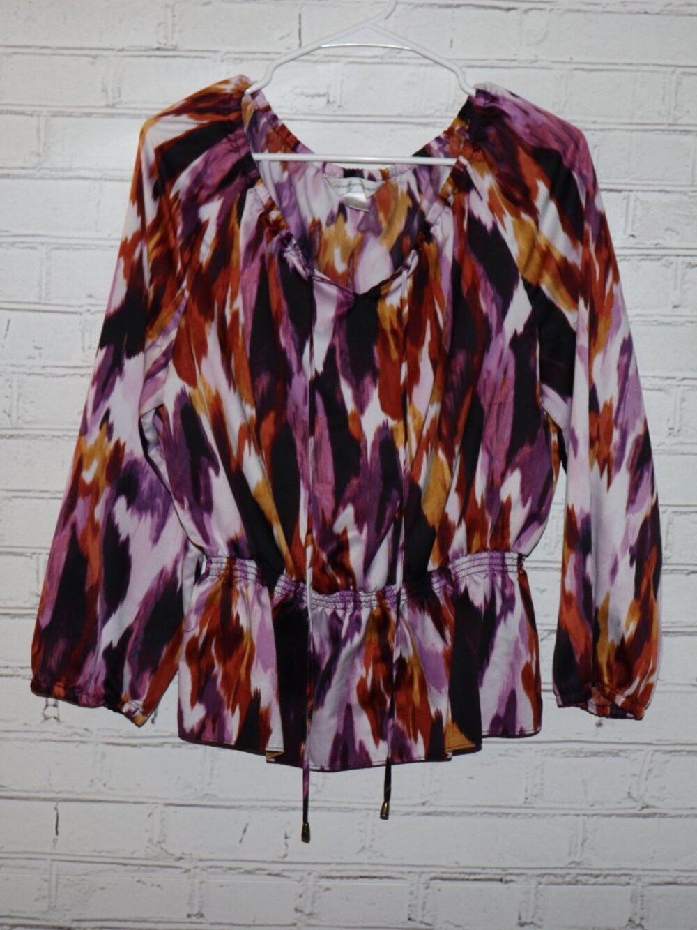 : 🎨 Christopher & Banks Abstract Print Blouse · Size M · Drawstring